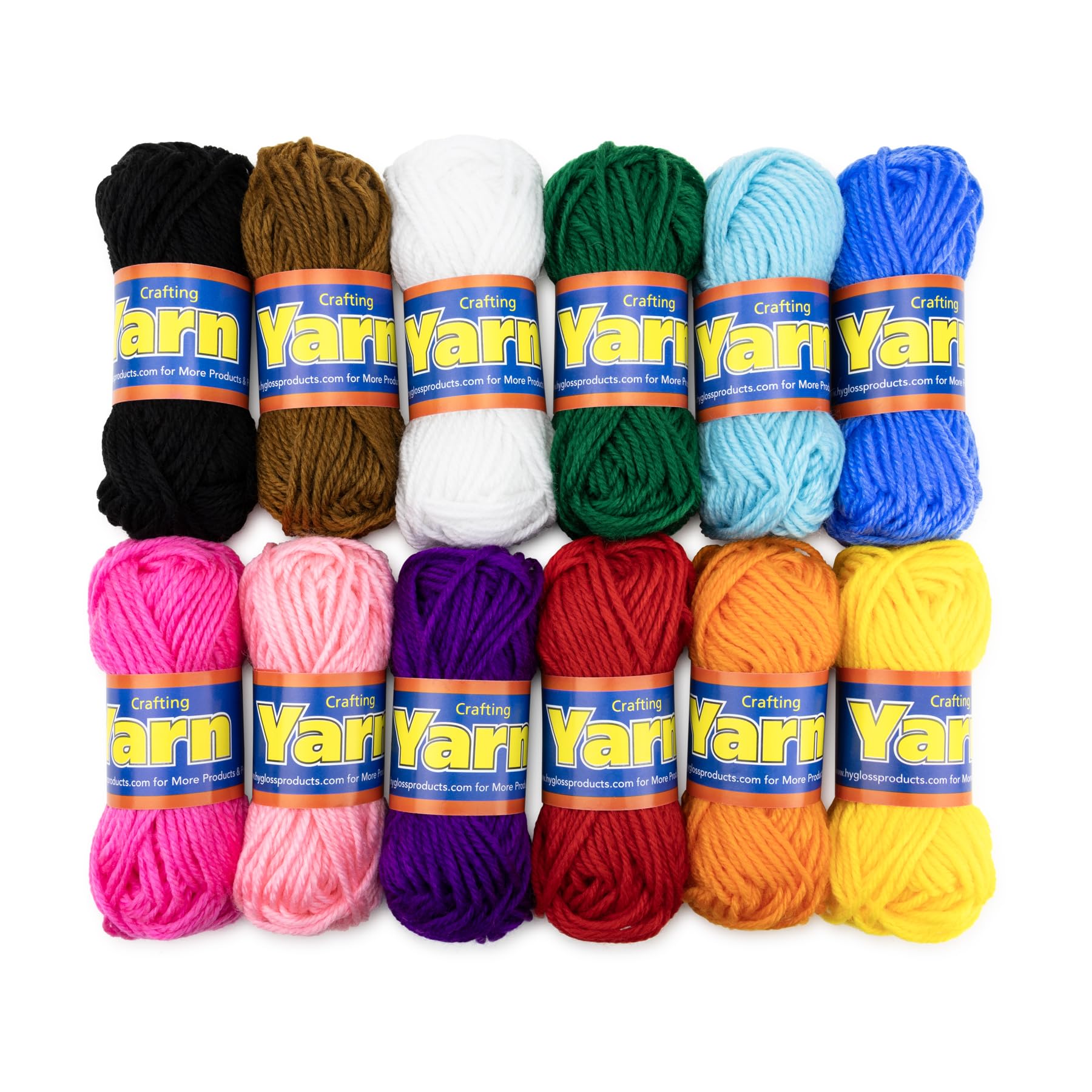 Amazon.com: Hygloss Assorted Acrylic Yarn Set - 12 Mini Colorful